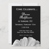 Invitation 70e anniversaire Modèle de la marguerite noire et  (Dos)