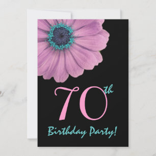 Invitation 70e anniversaire Modèle - Rose Daisy