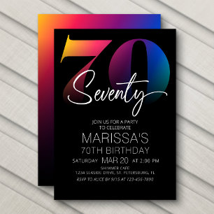 Invitation 70e anniversaire moderne
