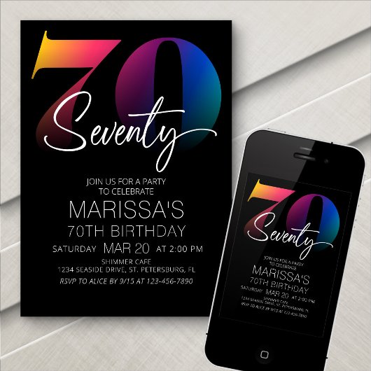 Invitation 70e anniversaire moderne