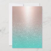 Invitation 70e anniversaire Moderne Blush Rose Gold Aqua Turq (Dos)
