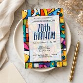 Invitation 70e anniversaire Moderne Cubiste