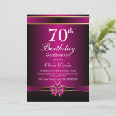 Invitation 70e anniversaire noir et rose (Debout devant)