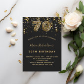 Invitation 70e anniversaire noir léopard doré