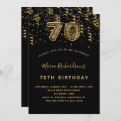Invitation 70e anniversaire noir léopard doré (Devant / Derrière)