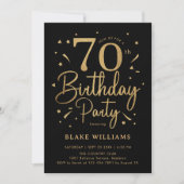 Invitation 70e Anniversaire Noir Or (Devant)