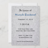 Invitation 70e anniversaire Papier métallique Rose bleu doux (Dos)