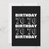 Invitation 70e anniversaire partie moderne rouge argent noir  (Dos)