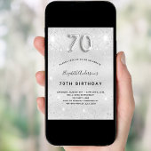 Invitation 70e anniversaire parties scintillant argent