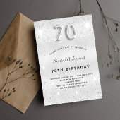 Invitation 70e anniversaire parties scintillant argent