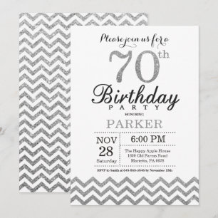 Invitation 70e anniversaire Parties scintillant d'
