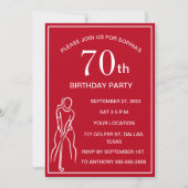 Invitation 70e Anniversaire Party Golfer Red Ladies Golf Park (Devant)
