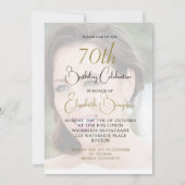 Invitation 70e anniversaire Photo élégante moderne (Dos)