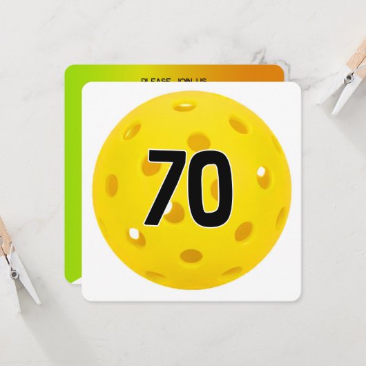 Invitation 70e anniversaire Pickleball Party (Devant/Arrière en situation)