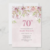 Invitation 70e anniversaire Pink Floral (Devant)
