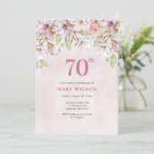 Invitation 70e anniversaire Pink Floral (Debout devant)