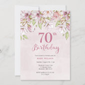Invitation 70e anniversaire Pink Floral (Devant)