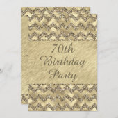 Invitation 70e anniversaire Platinum Parties scintillant Chev (Devant / Derrière)