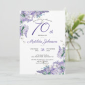 Invitation 70e anniversaire Purple Floral Wisteria Botanical (Debout devant)