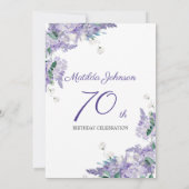 Invitation 70e anniversaire Purple Floral Wisteria Botanical (Dos)