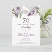 Invitation 70e anniversaire Purple Spring Fleur Lilac (Debout devant)