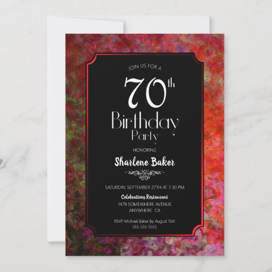 Invitation 70e anniversaire Red and Black Party (Devant)