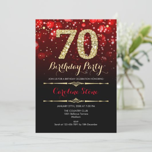 Invitation 70e anniversaire - Red Black Gold (Debout devant)