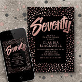 Invitation 70e anniversaire Rose Gold Confetti