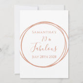 Invitation 70e anniversaire Rose Gold Minimal Anniversaire (Dos)