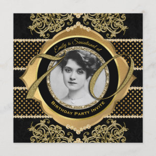 Invitation 70e anniversaire Seventieth Gold Diamond cadre pho