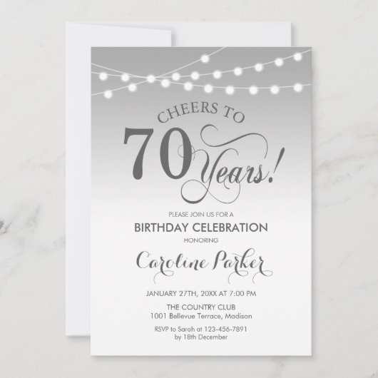Invitation 70e anniversaire - Silver White (Devant)