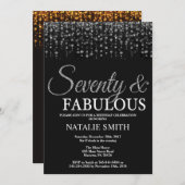 Invitation 70e anniversaire Soixante-dix et fabuleuse Parties (Devant / Derrière)