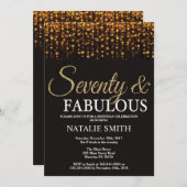 Invitation 70e anniversaire Soixante-dix et fabuleuse Parties (Devant / Derrière)
