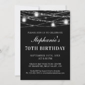 Invitation 70e anniversaire String Lights Jars Noir Blanc (Devant)