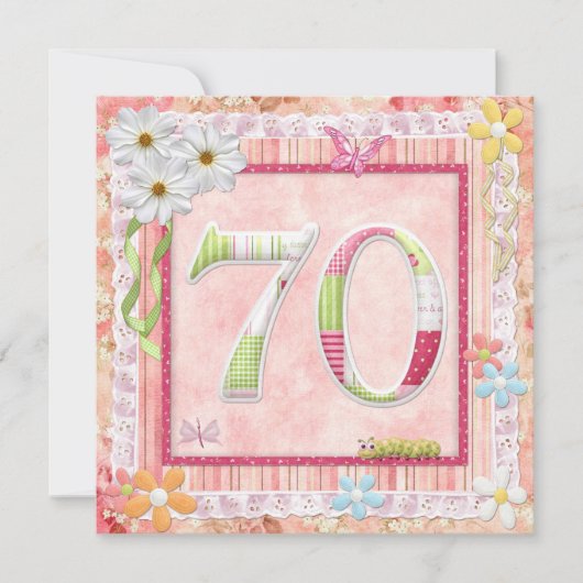 Invitation 70e anniversaire style scrapbooking (Devant)