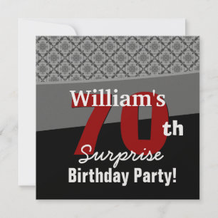 Invitation 70e anniversaire surprise Diamants blancs rouges n