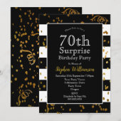 Invitation 70e anniversaire surprise Fête d'anniversaire Noi (Devant / Derrière)