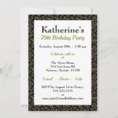Invitation 70e anniversaire Thème de fête - Motif d'or et de  (Devant)
