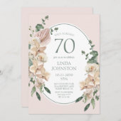 Invitation 70e anniversaire Tropical Floral (Devant / Derrière)