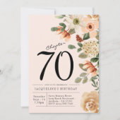 Invitation 70e anniversaire Vintage Floral (Devant)