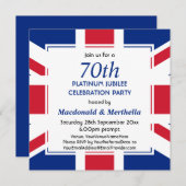Invitation 70e Célébration Platine UNION JACK (Devant / Derrière)