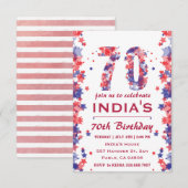 Invitation 70e fête d'anniversaire 4 juillet (Devant / Derrière)