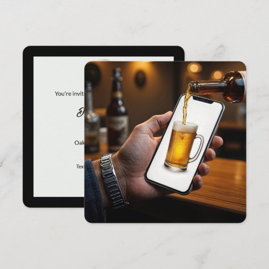 Invitation 70e fête d'anniversaire Beer Mug (Devant / Derrière)