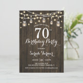 Invitation 70e fête d'anniversaire - Bois rustique (Debout devant)