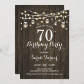 Invitation 70e fête d'anniversaire - Bois rustique (Devant / Derrière)