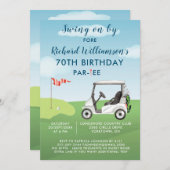 Invitation 70e fête d'anniversaire Fête de golf pour hommes (Devant / Derrière)