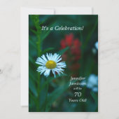 Invitation 70e fête d'anniversaire Fleur de marguerite blanch (Devant)