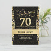 Invitation 70e fête d'anniversaire - Gold Black (Debout devant)