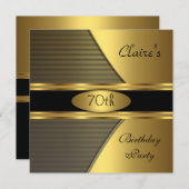 Invitation 70e fête d'anniversaire Gold Black Leopard Invitat (Devant / Derrière)