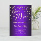Invitation 70e fête d'anniversaire - Gold Purple (Debout devant)